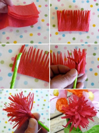 Como Fazer Flor de Papel Crepom 31 - Como Fazer Artesanatos
