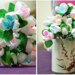 Como Fazer Flores de Papel Crepom Como Fazer Flores de Papel Crepom 9