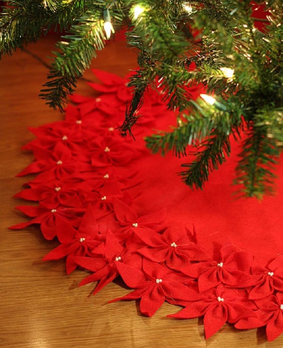 20 Ideias de Tapetes para Árvore de Natal