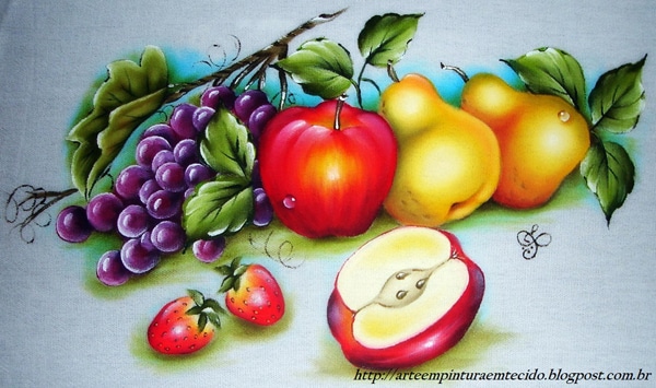 pintura em tecido maçã