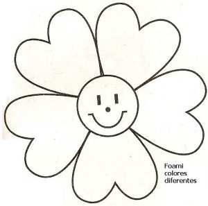 molde de flor com carinha