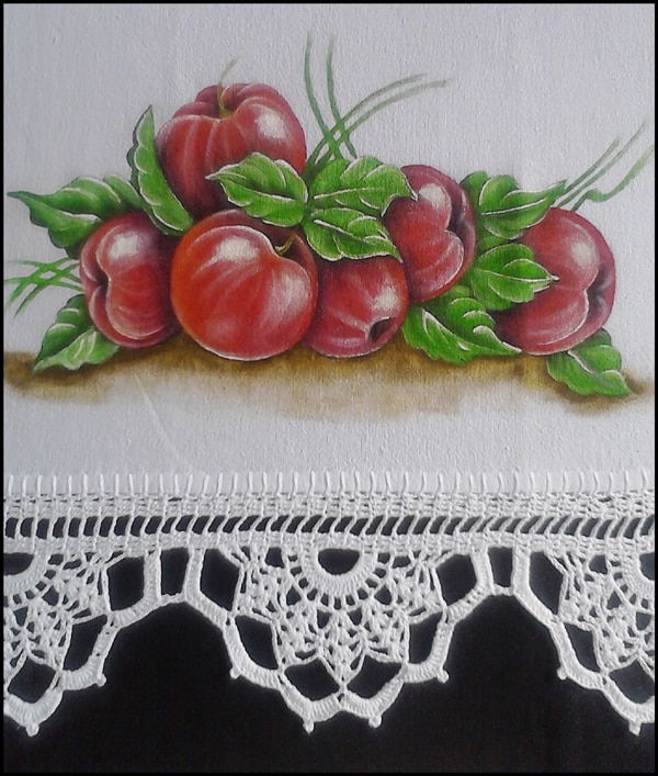 pano de prato pintado com cereja