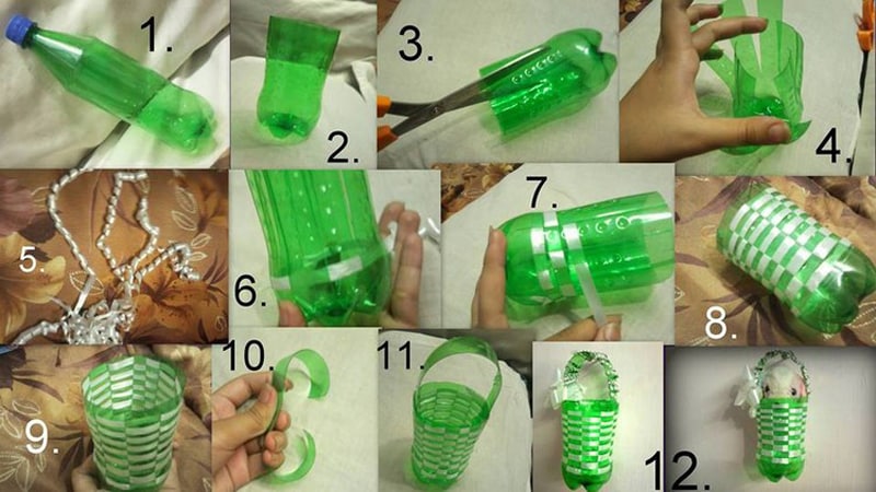 reciclagem de garrafa pet cesto