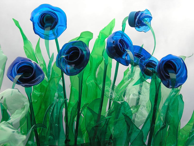 reciclagem de garrafa pet flor