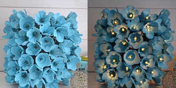 flores de caixa de ovo azul