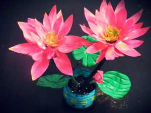 vaso de flores recicladas