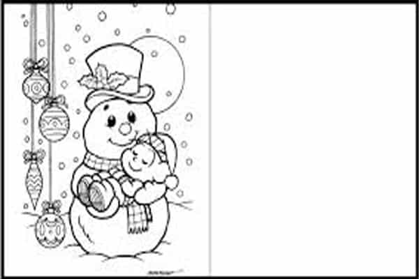 Cartão de natal para imprimir boneco neve