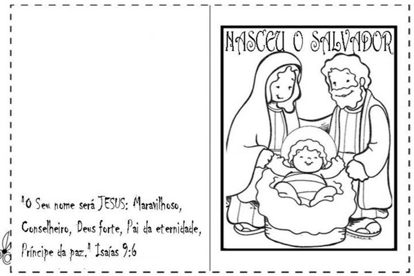 Cartão natal imprimir Menino Jesus