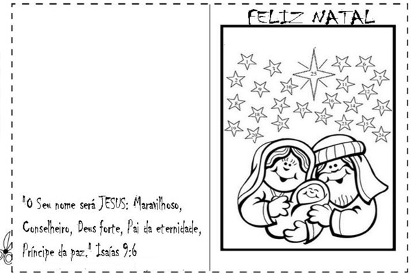 Cartão de natal para imprimir nascimento Jesus