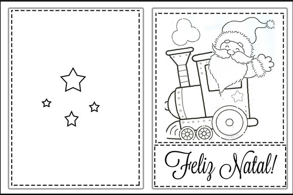 Cartão de natal para imprimir Papai Noel