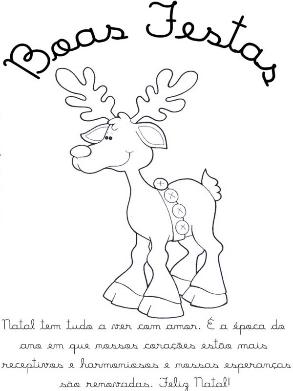 Cartão de natal para imprimir rena