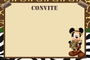 Convite Safari do Mickey