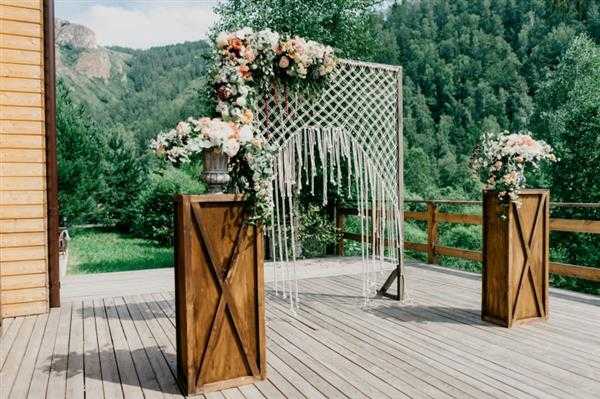 decoração de casamento com cortina de macrame