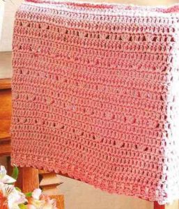 Capa de encosto de cadeira de crochê rosa