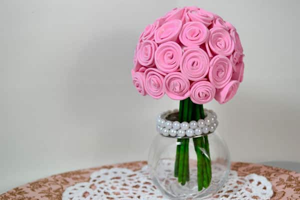 Centro mesa casamento EVA flor rosa