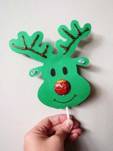 Lembrancinhas de natal em eva rena porta pirulito