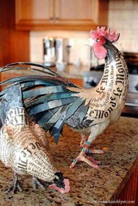 galo de papel mache