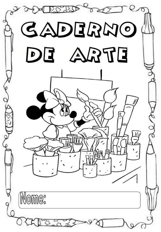 desenhos para capa de caderno para colorir