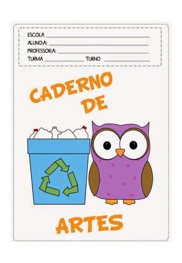 capa de caderno coruja