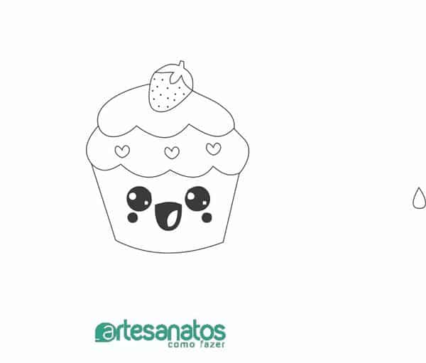 COMO DESENHAR CUPCAKE KAWAII PASSO A PASSO – Desenhos fáceis kawaii. 