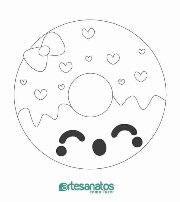 desenho kawaii donuts - Como Fazer Artesanatos