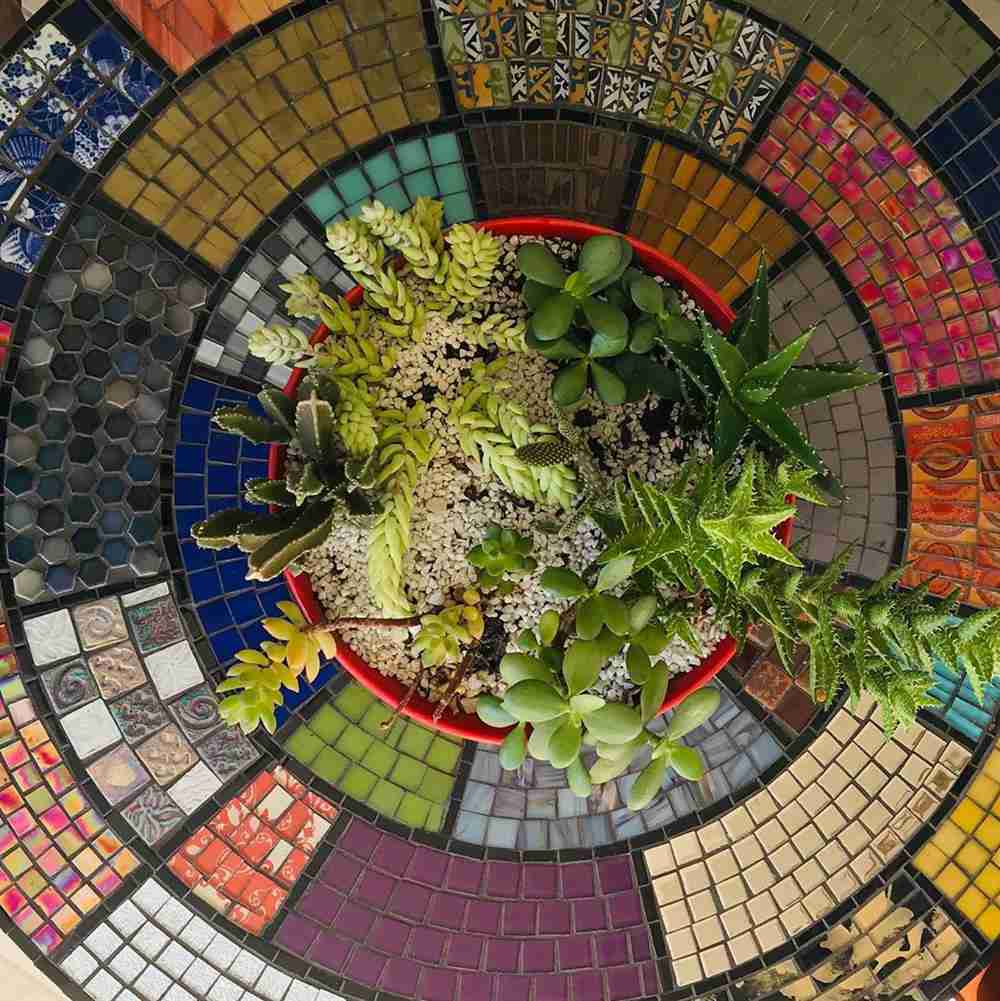 tampo de mesa com mosaico