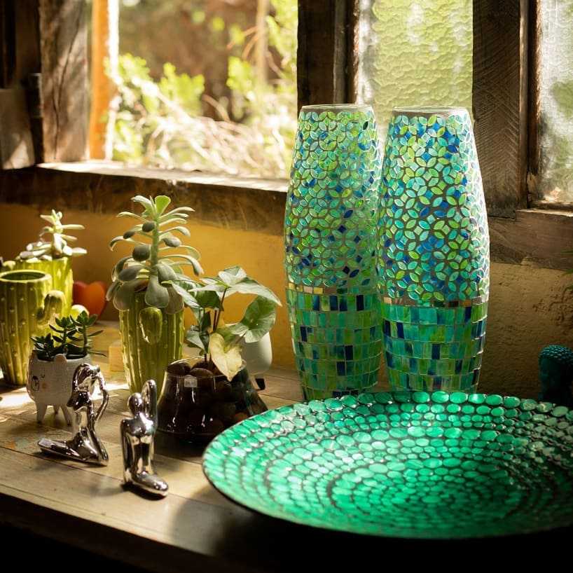 mosaico com pastilhas de vidro