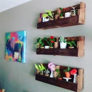 prateleira de pallet para flores