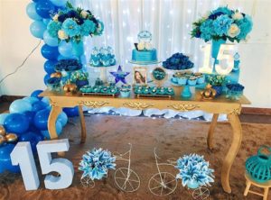 decoração festa azul