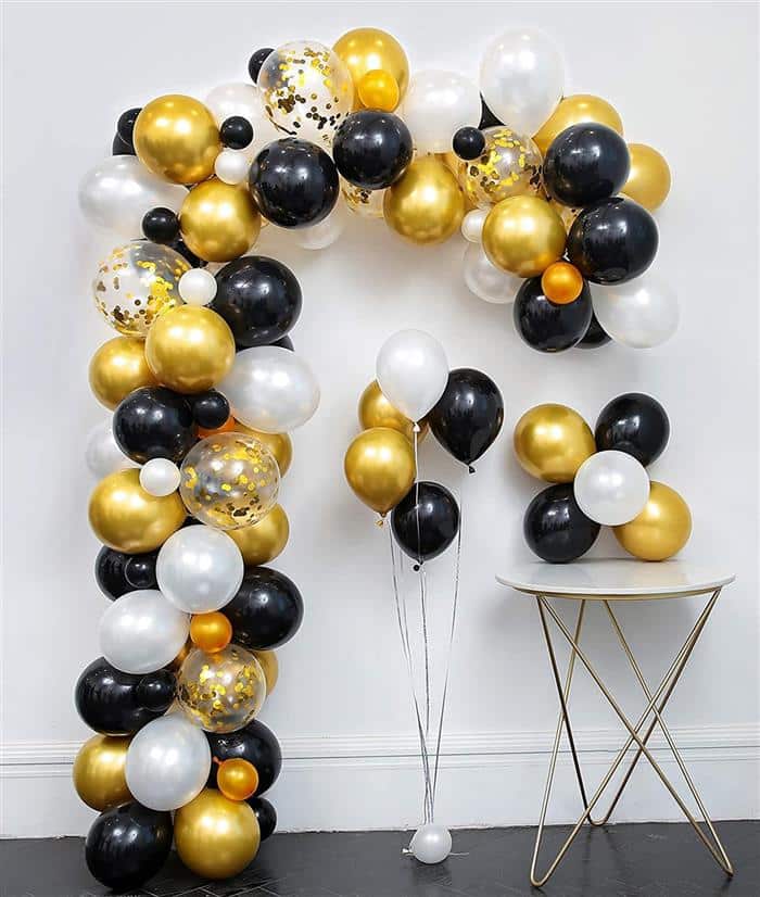 decoração de ano novo com balões