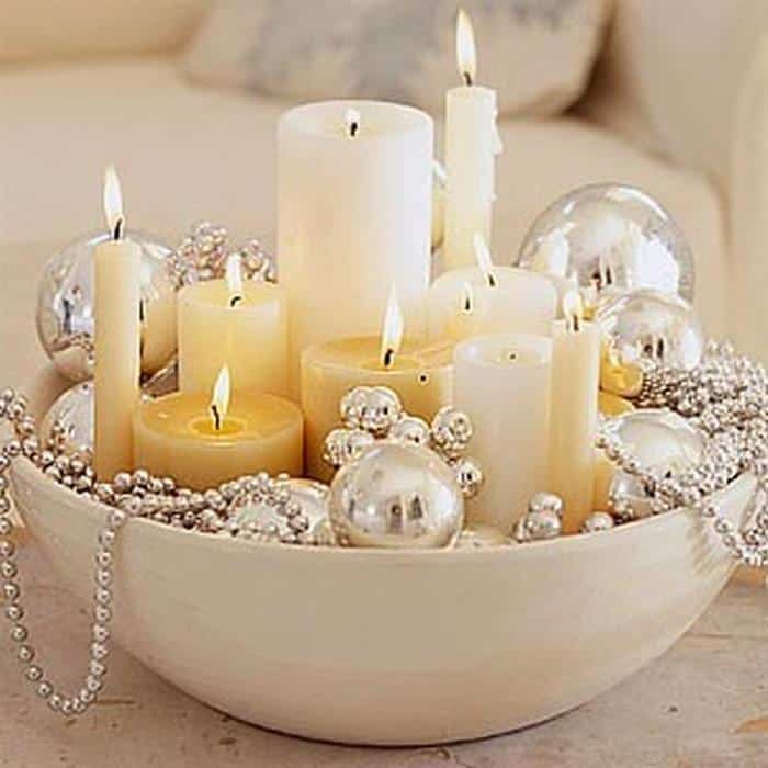 decoração de ano novo com velas