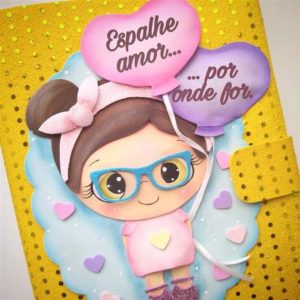 capa para caderno eva com frase