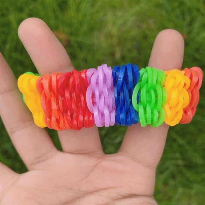 pulseira de liguinha arco iris