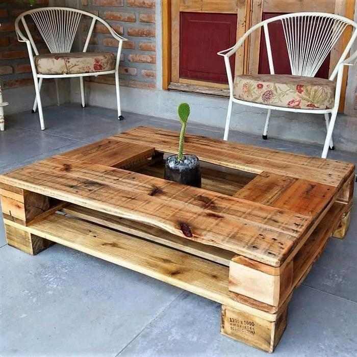 mesa de centro de paletes de madeira