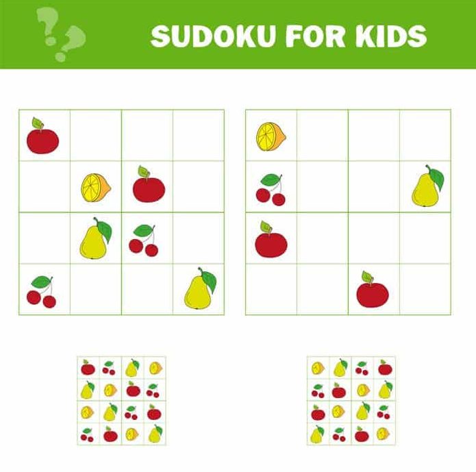 sudoku infantil frutinhas