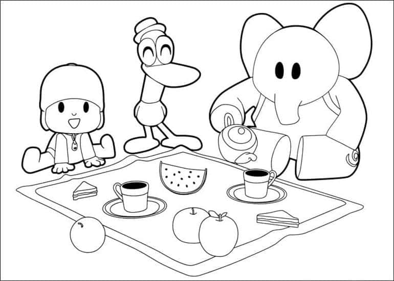 pocoyo para colorir - Blog Ana Giovanna