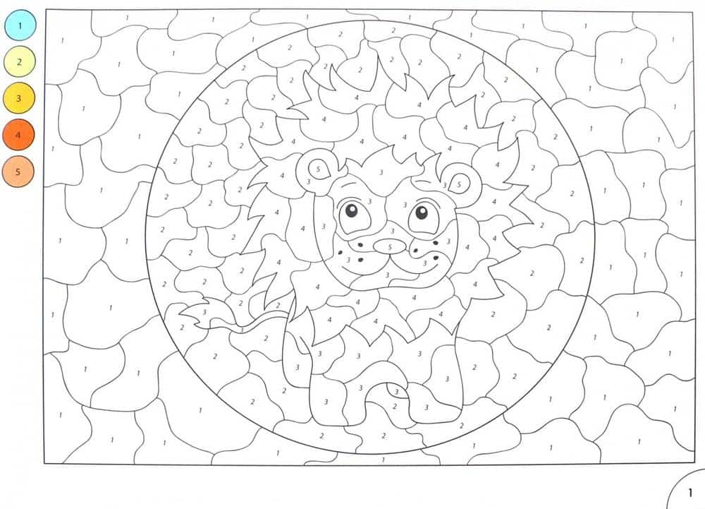 Leão em mosaico para colorir