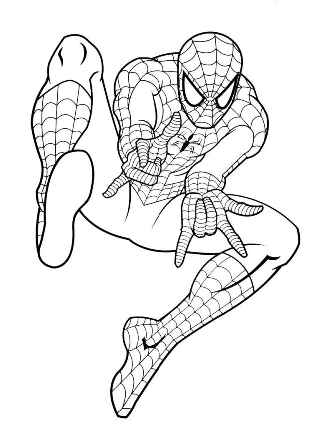 Homem Aranha para colorir posição - Como Fazer Artesanatos