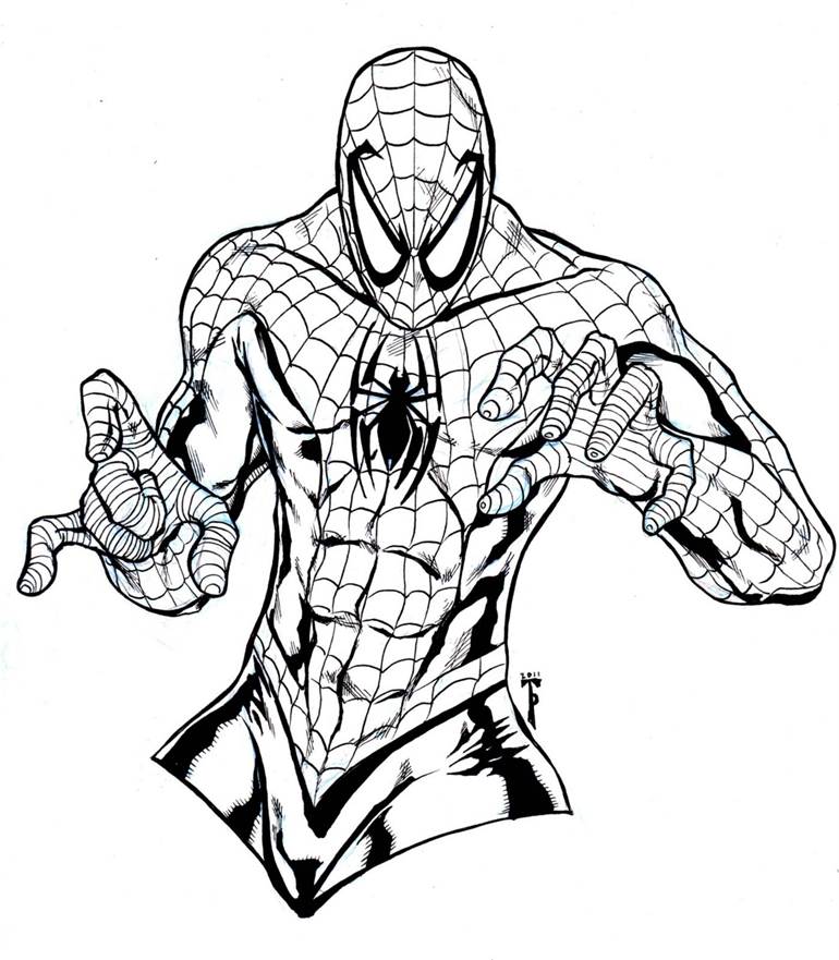 Desenho de Homem-Aranha em perigo para colorir