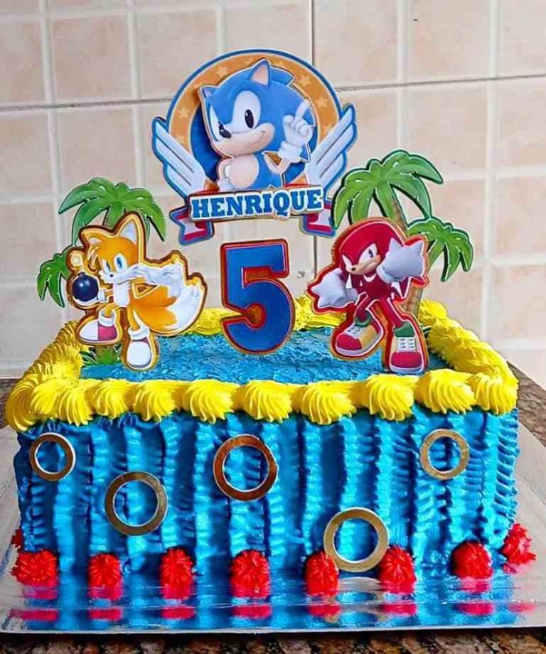 Bolo Sonic Decora O Topo De Bolo E Modelos Simples Para Se Inspirar