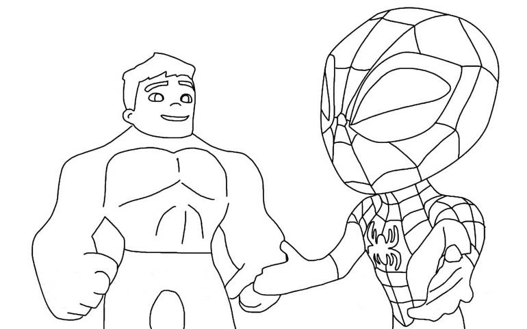 Homem aranha e Hulk para imprimir