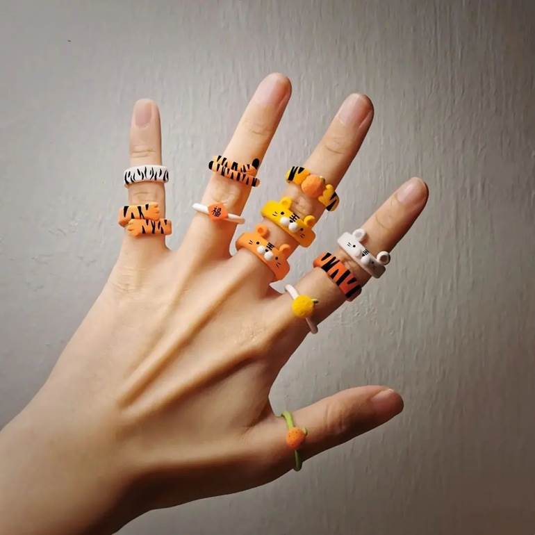 Anéis variados de tigres 