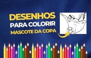 Desenho do Mascote da Copa 2022 para colorir