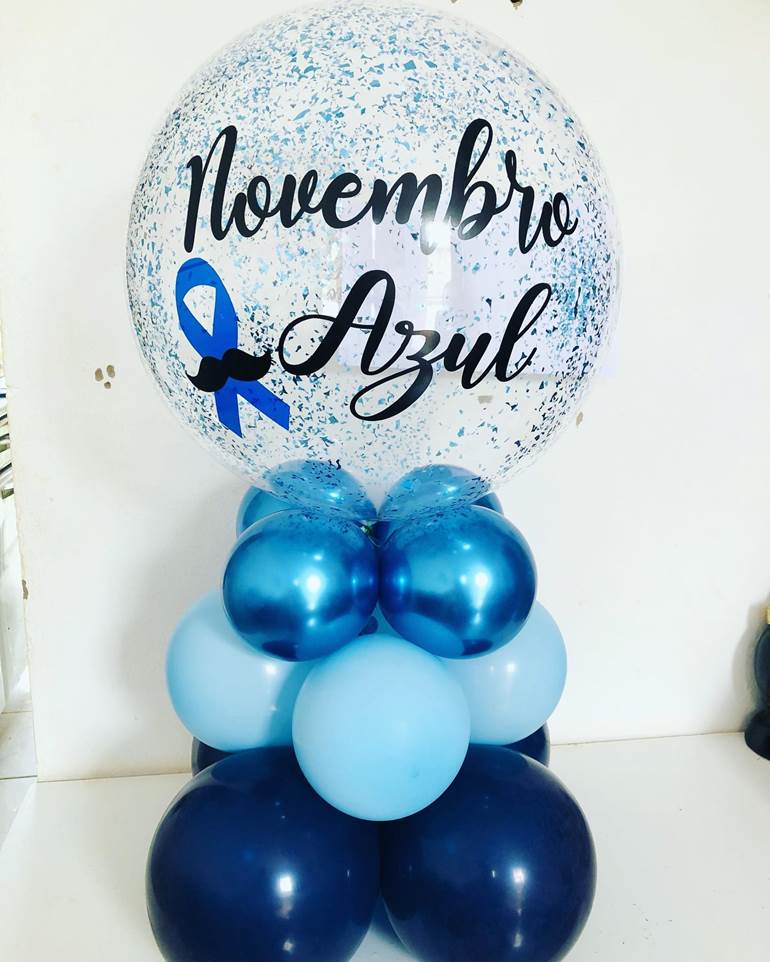 Novembro azul com balão personalizado