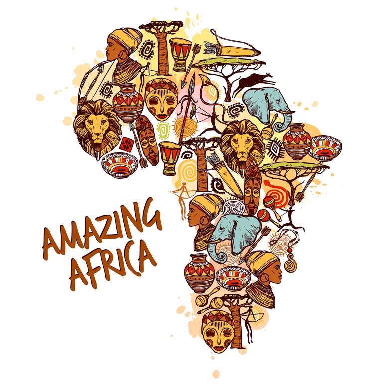 mapa da africa ilustrado