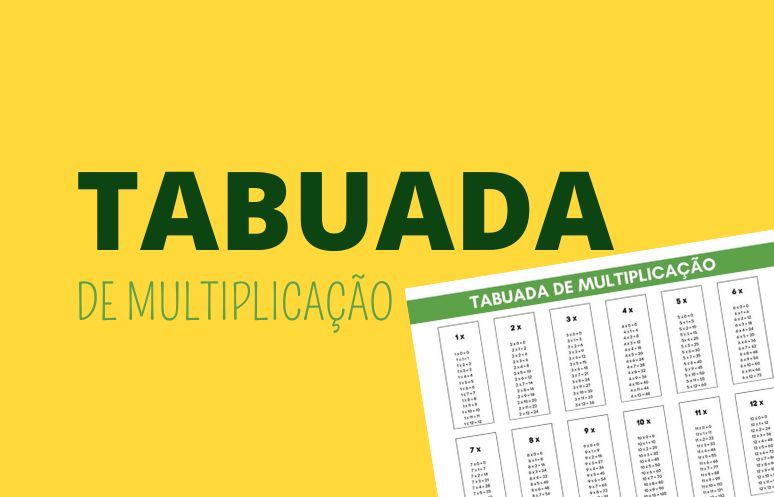 Tabuada de MULTIPLICAÇÃO para imprimir grande