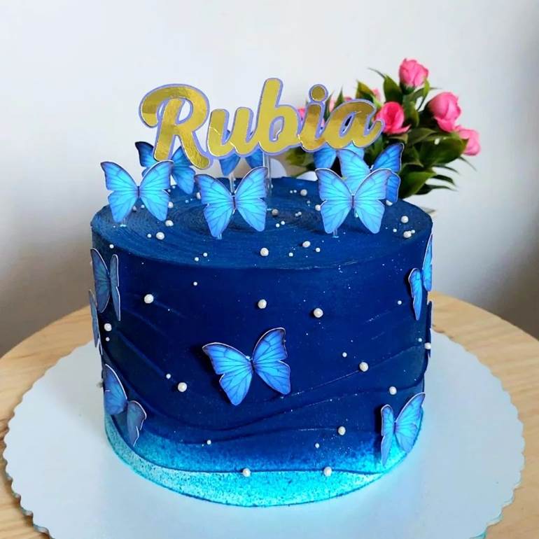 bolo com borboletas  Bolos de aniversário roxos, Docinhos de