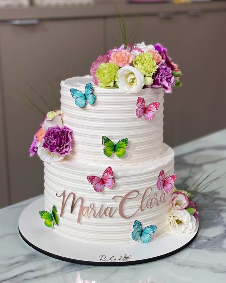 Bolo de borboleta: como fazer os modelos azul, rosa e lilás