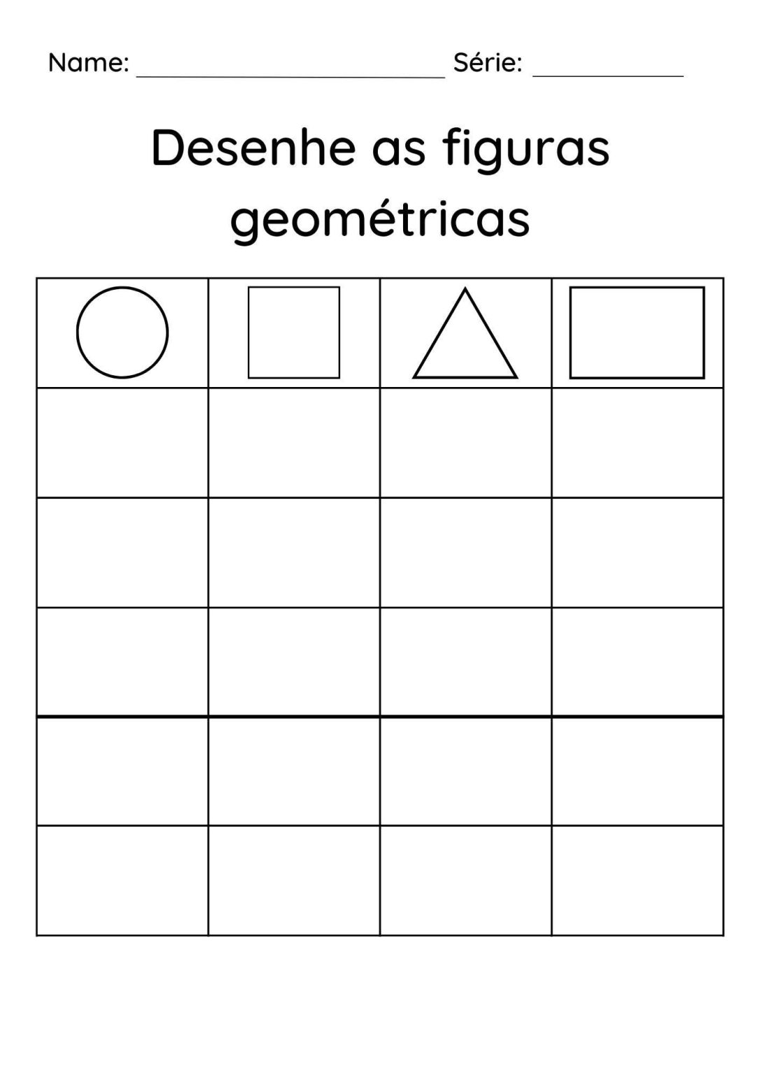 Formas geométricas para imprimir, montar e colorir
