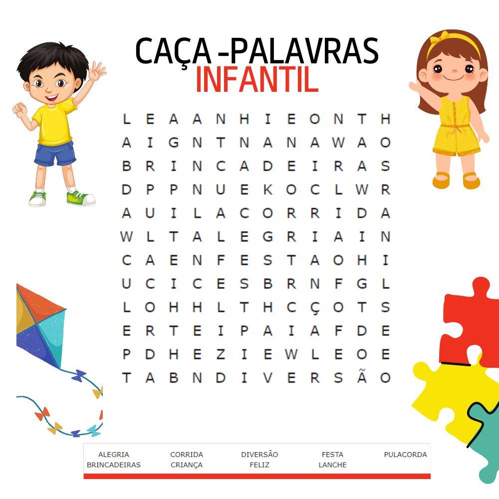 CAÇA PALAVRAS INFANTIL PARA IMPRIMIR → Caça palavra nível fácil em 2023